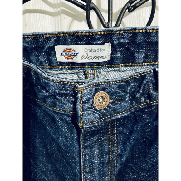 DICKIES Jeans Ladies Sz34 Relaxed Fit Ripped Dark Wash 28in Inseam 38In Outseam - Picture 3 of 11